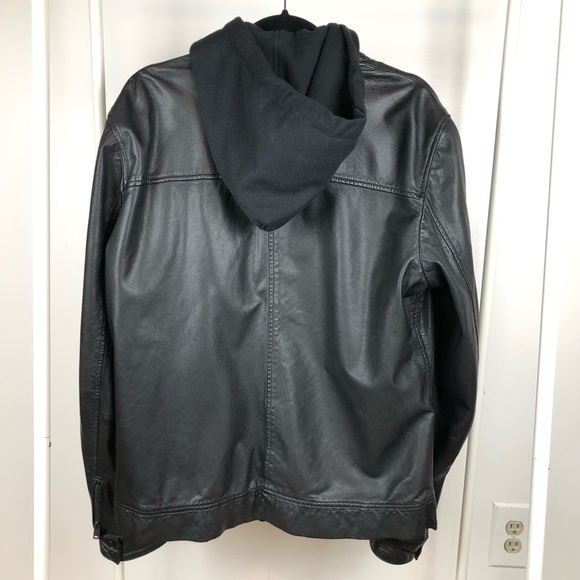 - LAMARQUE 100% Lambskin Leather Slayer Moto Jacket With Removable Hoodie … - Picture 4 of 17